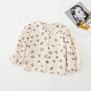 女の子 韓国スタイル パフスリーブ シャツ 赤ちゃん 上着 花柄 子供服 キッズ服