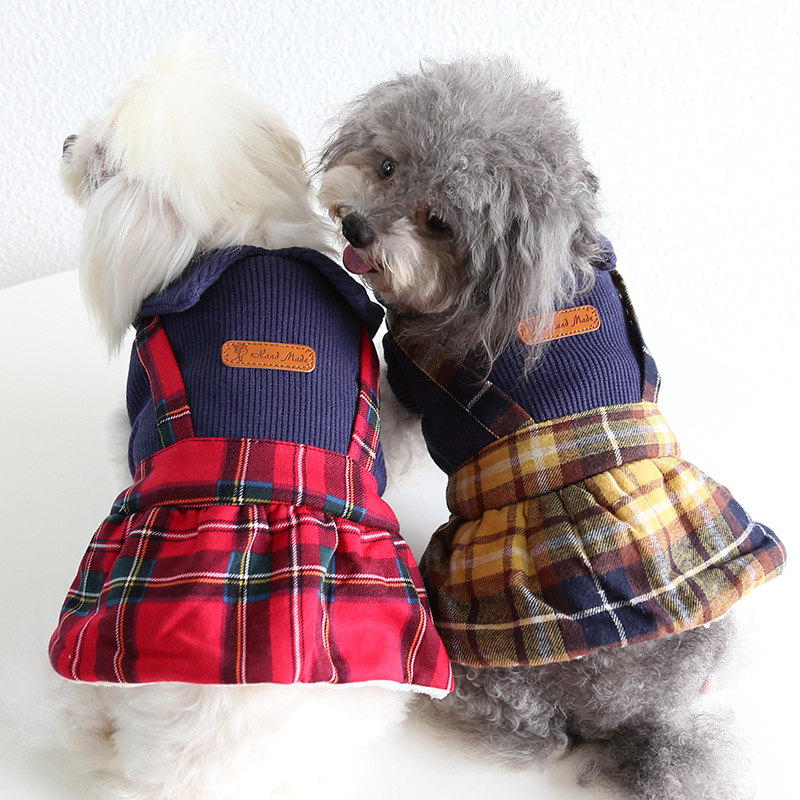 秋冬新作　犬服　 カレッジスタイルのスカート  犬の服　ドッグウエア　犬　ペット（XS-XL）