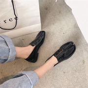 韓国ファッション ハイエンド スプリットトゥ シングルシューズ 2021 秋 新品 学生 平底 小さな革の靴