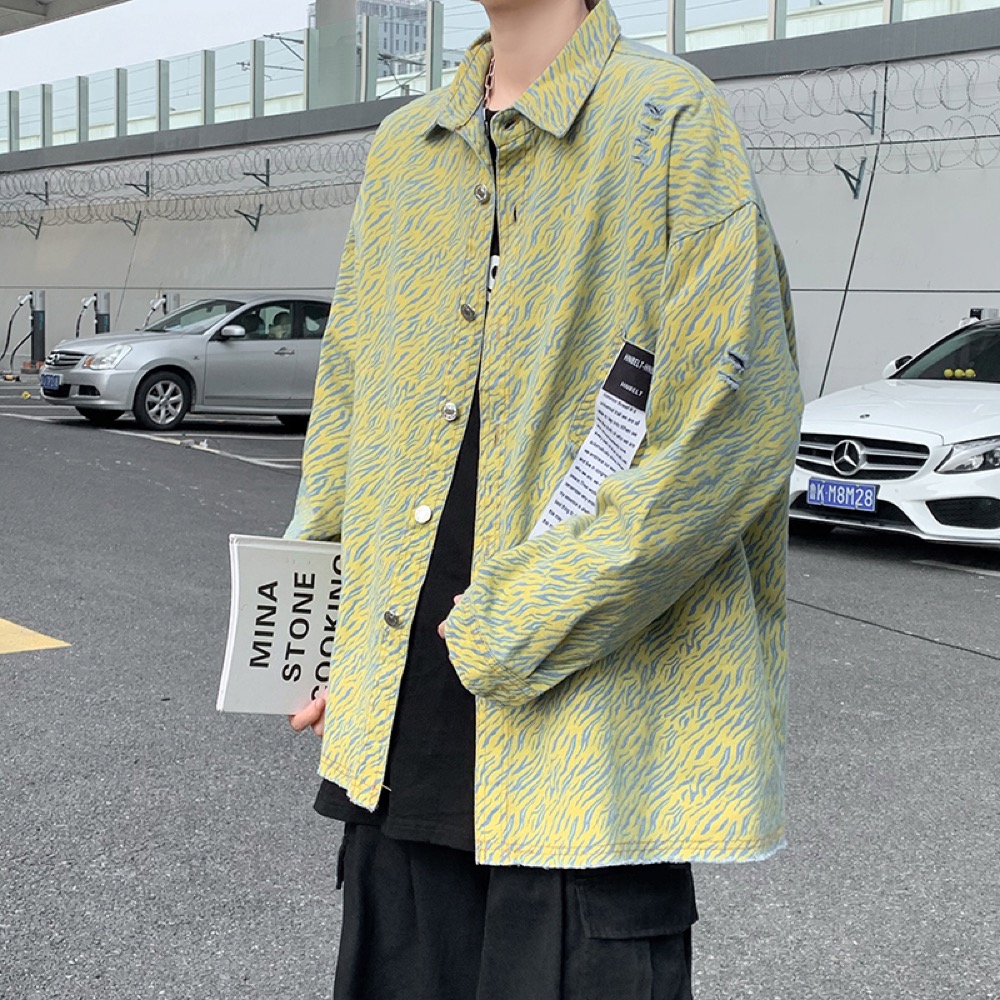 トップス アウター ジャケット シャツ ゼブラ柄 ブルゾン 秋 韓国ファッション