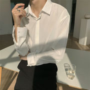韓国ファッション 2021 新品 高級感 ピュアカラー 長袖 ゆったりする インナー シャツ 気質 大人気