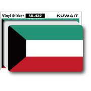 SK432 国旗ステッカー クウェート KUWAIT 100円国旗 旅行 スーツケース 車 PC スマホ