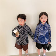 2021 春秋 レトロ 男の子 女の子 香港風 長袖 シャツ 赤ちゃん カジュアル ショートパンツ セット