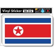 SK316 国旗ステッカー 朝鮮 NORTH KOREA 国旗 PC スマホ スーツケース