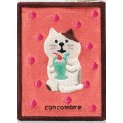concombre 刺繍カードポケット クリームソーダ ZCB-79402