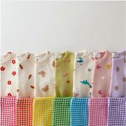 韓国 新作 ins子供服 かわいい家庭服 と子供 春と秋 新 しい肌着パジャマ  6色 70-120