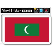 SK335 国旗ステッカー モルディブ MALDIVES 国旗 PC スマホ スーツケース
