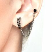 ★売れ筋★ ダブルピアス　サージカルステンレス　金属アレルギー 軽減　片耳用
