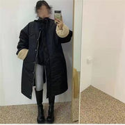 韓国ファッション 婦人服 中・長セクション コート 暖かい 厚手 スタンドカラー