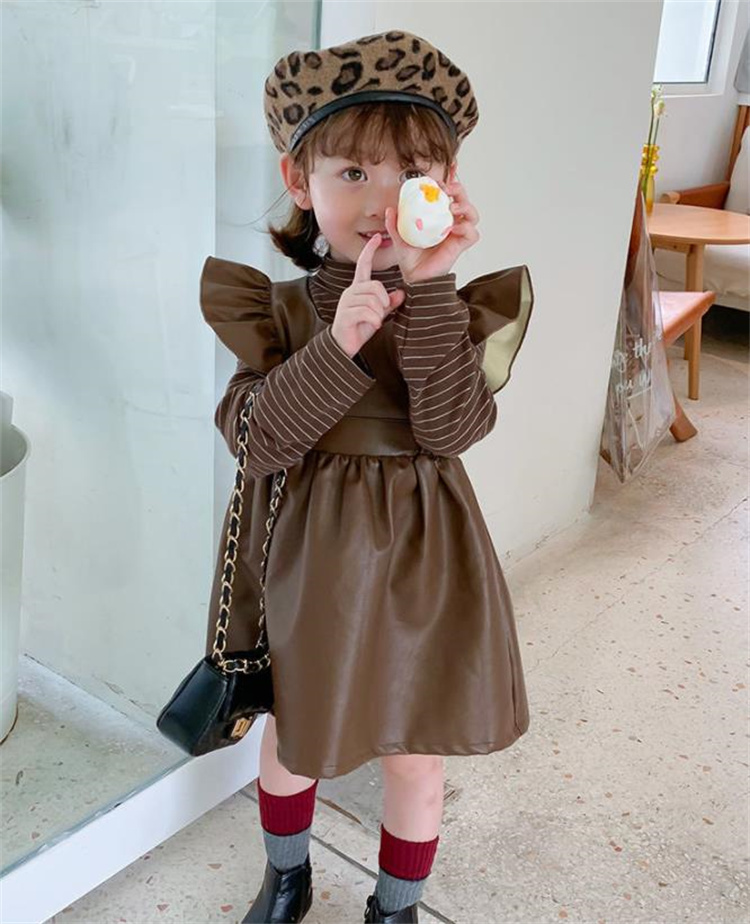 これからの時期に レザースカート 子供服 ワンピース 秋 冬 子供 洋服