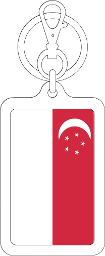 【選べるカラー】KSK216 シンガポール SINGAPORE 国旗キーホルダー 旅行 スーツケース