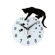 黒猫 ホワイト 送料無料 壁掛け時計 壁時計