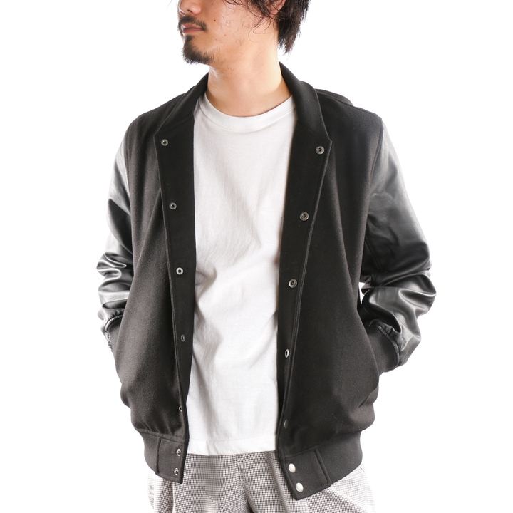 19秋冬新作 スタジャン メンズ メルトン ウール 袖puレザー スタジアムジャンパー アパレル 佐藤正 株式会社 問屋 仕入れ 卸 卸売の専門 仕入れならnetsea
