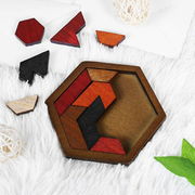 【在庫限り】　パズル 木製 送料無料 玩具 11ピース 六角形 知育 幼児