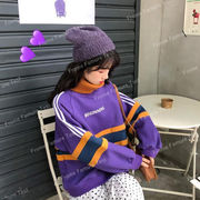韓国ファッション秋冬パーカーレディース裏毛付きパーカールーズ長袖Tシャツ