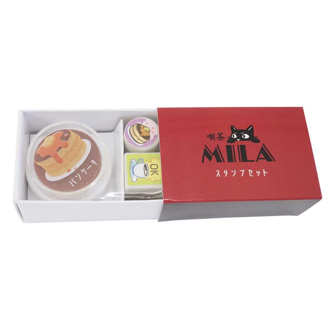 【ハンコ】純喫茶文具 マッチ箱スタンプセット パンケーキ