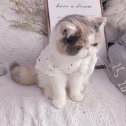 素敵な商品 早い者勝ち 猫 ワンピース ペット 綿 猫服 フリル Tシャツ 可愛い ドット