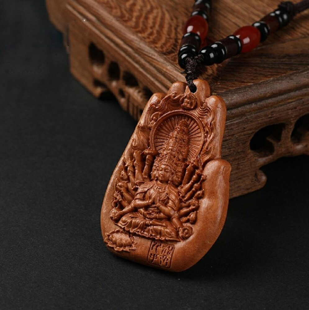 禅 祈りの手 送料無料 木製 ネックレス ご利益 座禅