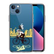 iPhone13 側面ソフト 背面ハード ハイブリッド クリア ケース スポーツサイクリング　女子2