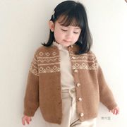 2021秋冬新作  韓国子供服  キッズ  セーター ニット コート カーディガン   2色 ファッション