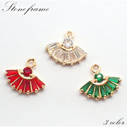 ストーンフレーム 【163.扇】ばら売り 1個売り チャーム 石座 ラインストーン フラワー