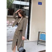 季節の単品 韓国ファッション 洗練された 怠惰な風 ハイエンド セット スプリット コート ロングスカート