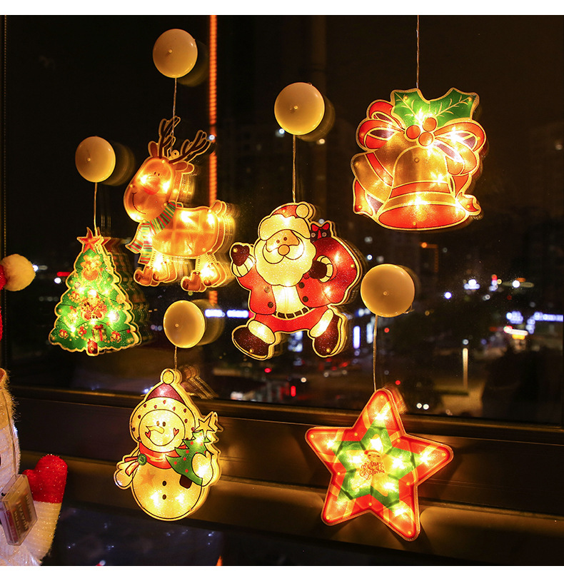 Christmas限定 LEDライト ランプ 吸盤式 ショーウインドー飾り クリスマス用品 デコレーション 装飾