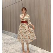 優しい着心地  改良された漢服 ワンピース デイリー 中国の要素 フローラル 和風 ロングスカート