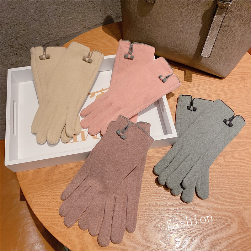 秋冬手袋　5本指　シンプル　あったか　レディース　スマホ対応　韓国ファッション