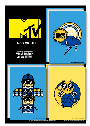 MTV ロゴフィールステッカー HAPPY VS SAD 音楽 ミュージック アメリカ 人気 LCS681 グッズ