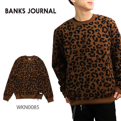 バンクス【BANKS】WILDER KNIT メンズ 長袖 ニット セーター 豹柄