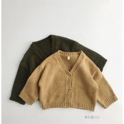2021秋冬新作 韓国風子供服 ベビー服  セーター　女の子　男の子　ニット　コート　シンプル 2色