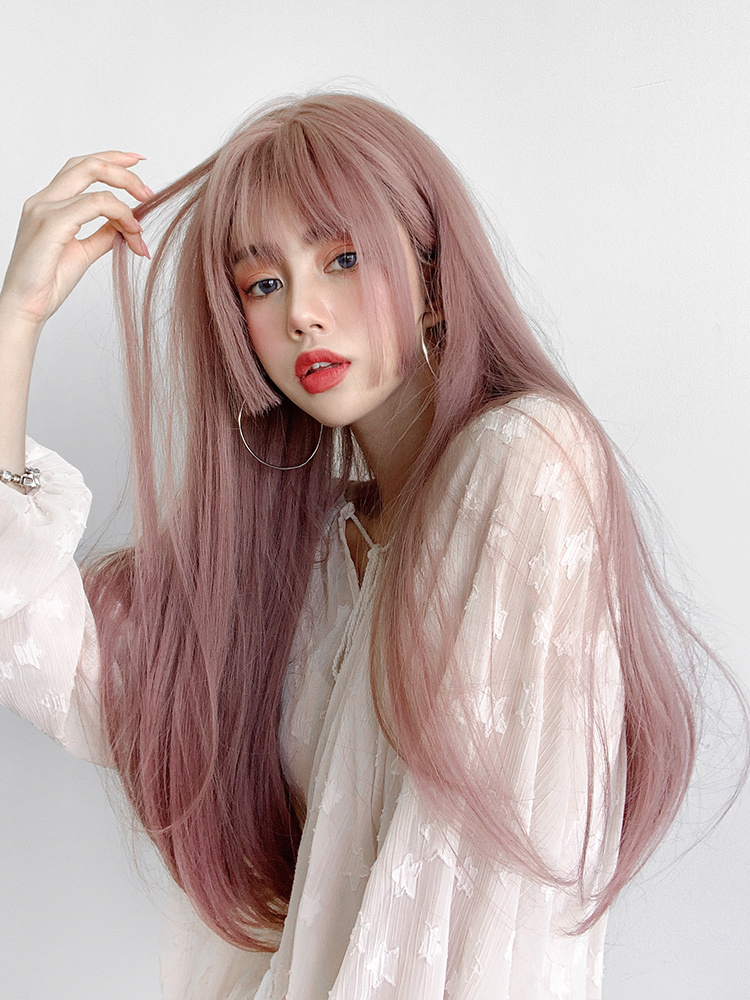 ロングヘア全髪全髪ロングヘアストレートロリータ前髪コスプレフル