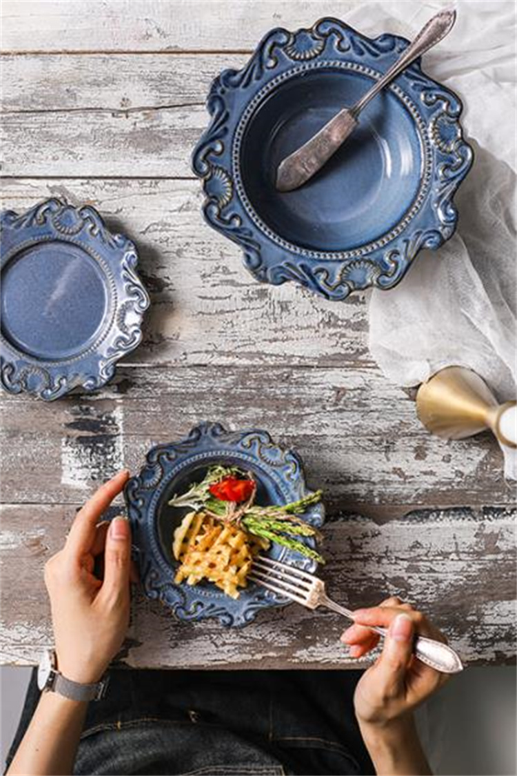 レトロ セラミック 大人気 クリエイティブ 食器 家庭用 皿 洋皿 デザート皿