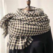 季節の単品  INSスタイル 冬 女性 気質 レトロ 格子縞 ロング 厚手 暖かい スカーフ ファッション