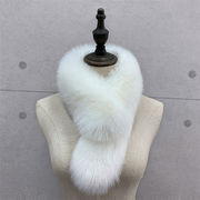 INSスタイル 冬 肌にやさしい オシャレ フェイクファー スカーフ ピュアカラー 毛皮の襟  厚手 スヌード