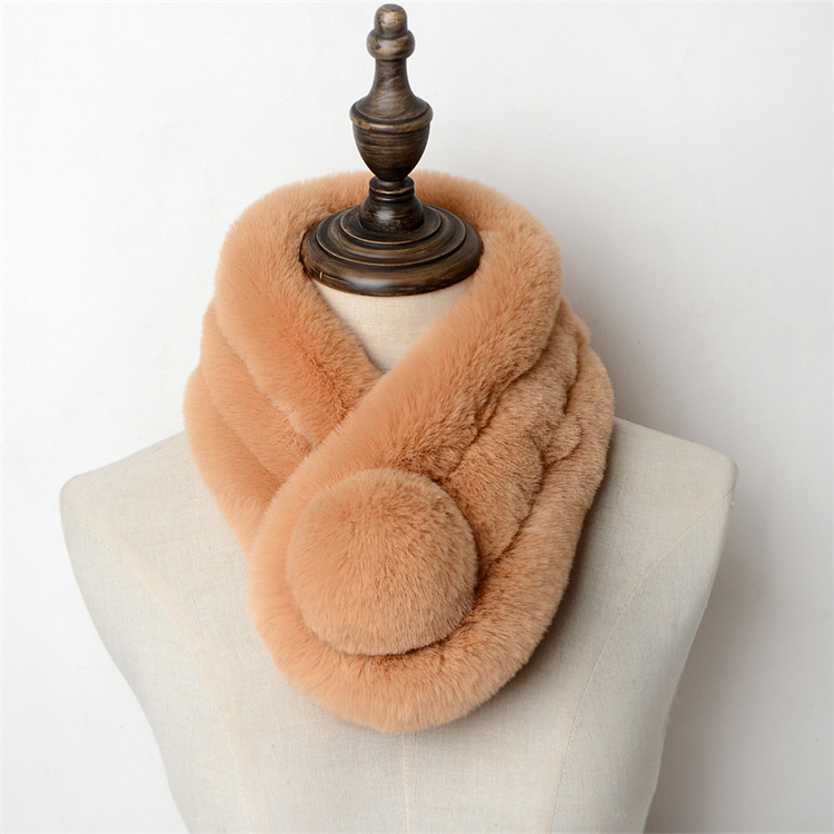 激安セール 冬 かわいい 暖かい 厚手 モコモコ スカーフ 模造ウサギの毛皮 スヌード ファッション