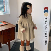 【KID】韓国風子供服 ベビー服 　女の子　秋冬　厚手　可愛い　ベビー服　ニット　ワンピース　