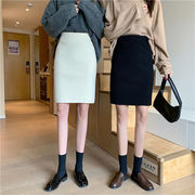 スタイルアップ効果も 韓国ファッション ミニスカート プリーツスカート ニット ハイウエスト スリット
