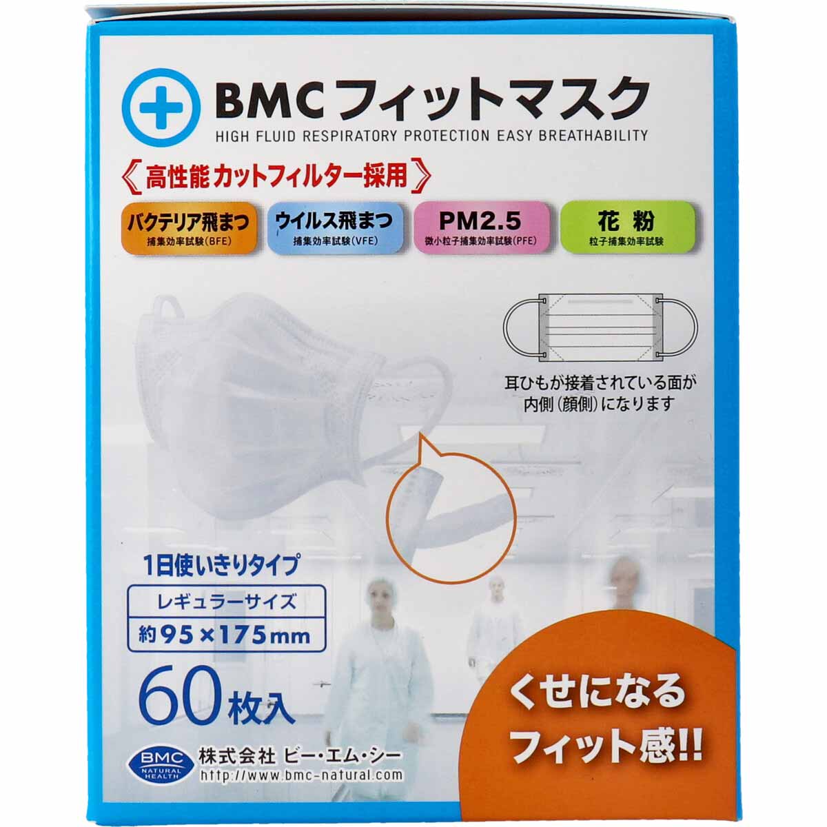BMC マスク BMC フィットマスク 1日使い切りタイプ レギュラーサイズ 60枚入 5個セット