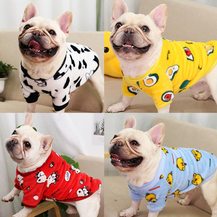 選べる5色 韓国ファッション 秋冬 犬 服 暖かい パジャマ ペット用品 &#20004;本足 服