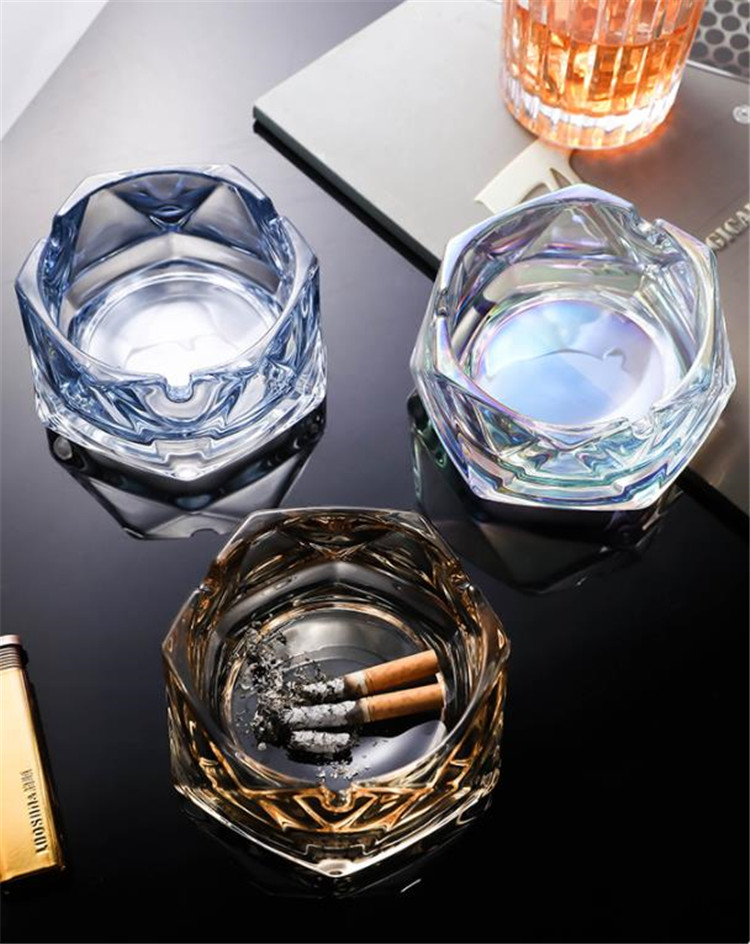 人気商品 家庭用 クリエイティブ ガラス 灰皿 ライトラグジュアリー ファッション 幾何学
