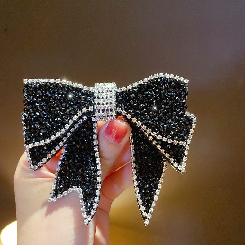 即日発送可能】リボン ヘアクリップ ヘアアクセサリー ラインストーン 