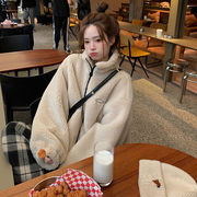 厚い羊の小毛のコートの女性秋冬の新型のカジュアルな上着の韓国版のコート