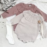 2021秋冬新作　ロンパース 忍び寄るスーツ  ニット セーター 韓国子供服2色