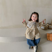 韓国子供服秋冬の韓国版の子供服の女の赤ちゃんのレースの襟の襟の襟のカバー