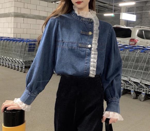 22秋冬新作 トップス 女 レディース 長袖 デニム シャツ ブラウス インナー カーディガン Www Watsons Biz Id