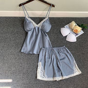 ストラップパジャマ女性ins風夏服新型薄手カジュアルパンツ家庭服2点セット