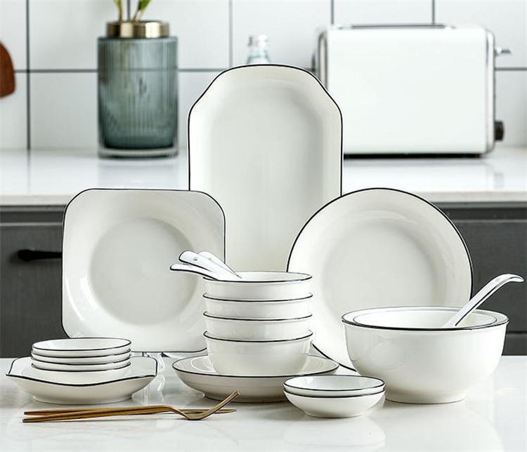 2022年の新商品更新 INSスタイル 食器 セット 陶磁器 箸 お皿 家庭用 食器 電子レンジ対応 スープボウル