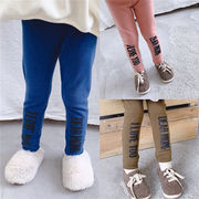 キッズスキニーパンツ厚手ズボン女の子子供服新作セールファッションプリントアルファベット